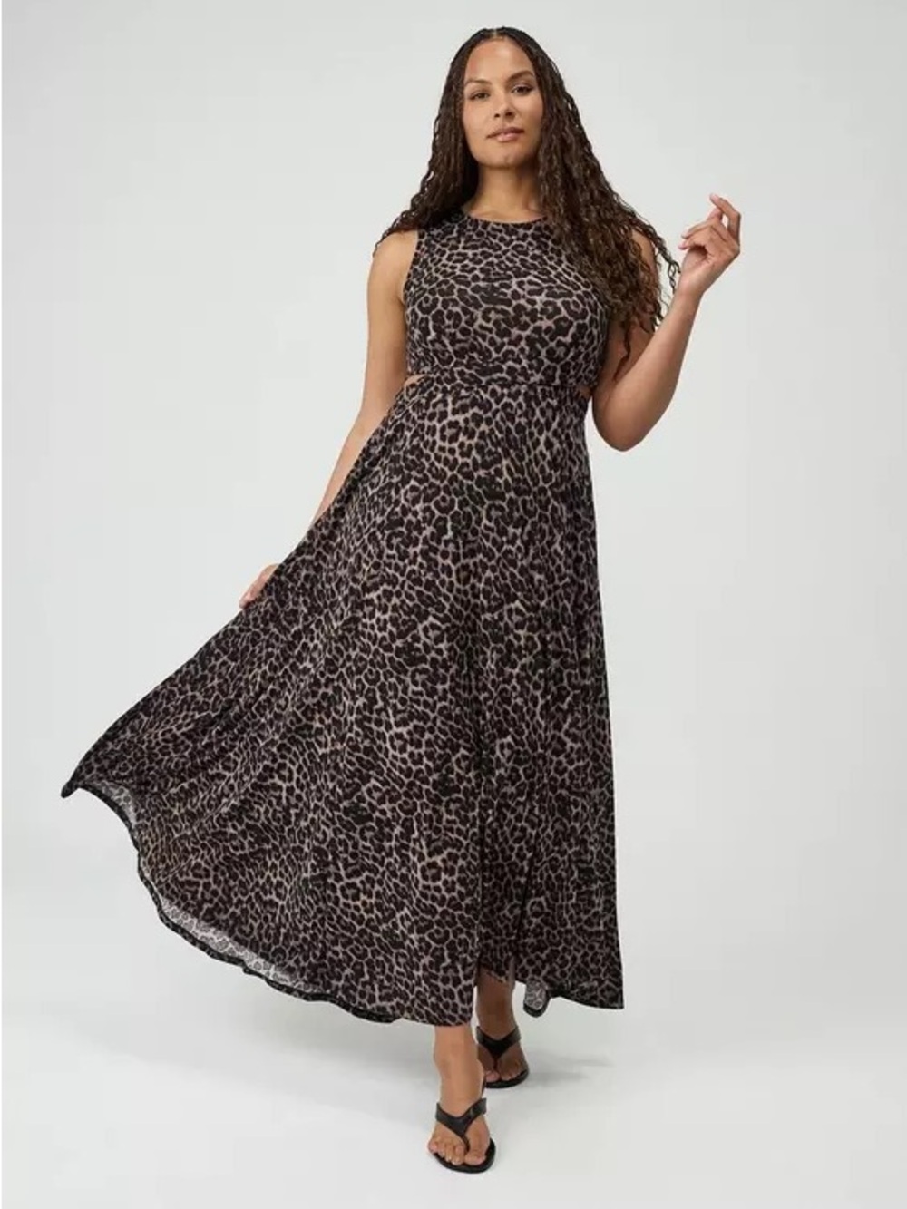 Torrid Sleeveless Leopard Print Maxi Dress - Brown/Black